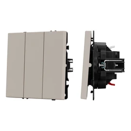 Фото #1 товара Механизм выключателя трехклавишный непроходной SWT-NOBE-MK03-SFPL-CA (230V, 10A) (Arlight, Кашемир)