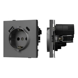 Фото #1 товара Механизм розетки с USB зарядкой SCT-TENDO-MUAC-SFPL-GR (230V, 16A) (Arlight, -)