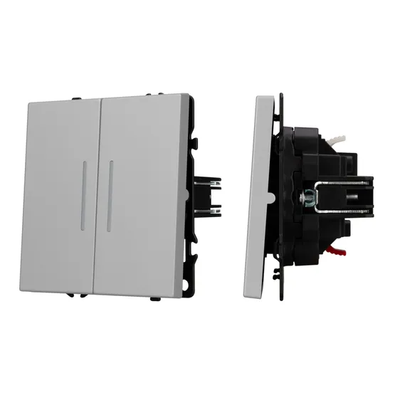 Фото #1 товара Механизм выключателя двухклавишный непроходной LED SWT-NOBE-MK02-SFPL-L-IS (230V, 10A) (Arlight, -)