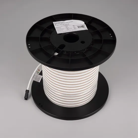 Фото #2 товара Светодиодная лента герметичная MOONLIGHT-PRO-TOP-X320-13x12mm 48V White6000 (9.6 W/m, IP67, 30m, wire x2) (Arlight, Вывод боковой, 7 лет)