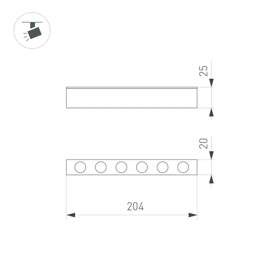 Фото #4 товара Светильник MAG-DOTS-25-L200-6W Day4000 (WH, 30 deg, 24V) (Arlight, IP20 Металл, 5 лет)