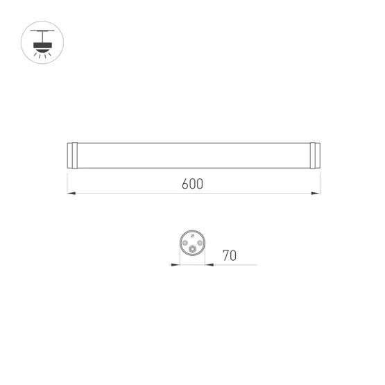 Фото #4 товара Светильник ALT-TUBU-L600-18W Day5000 (WH, 140x110 deg, 230V) (Arlight, IP66 Пластик, 5 лет)