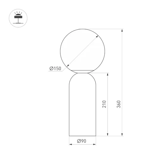 Фото #6 товара Светильник SP-SILKA-TAB-R150-6W Warm2700 (WH, 330 deg, 230V, TOUCH-DIM) (Arlight, IP20 Натуральный шелк, 3 года)