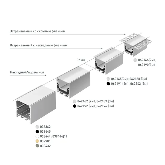 Фото #6 товара Профиль LINE-3535-TRAY-2000 ANOD (Arlight, Алюминий)