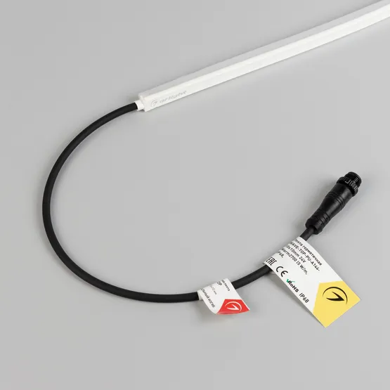Фото #2 товара Светодиодная лента герметичная WAVE-TOP-PU-A144-10x10mm 24V Warm3500 (5 W/m, IP68, 3m, wire x1) (Arlight, Вывод боковой, 3 года)
