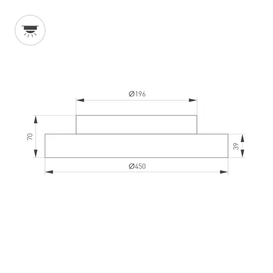 Фото #8 товара Светильник SP-ESTELY-R450-40W Warm3300-MIX (WH, 80 deg, 230V, TRIAC) (Arlight, IP20 Металл, 5 лет)