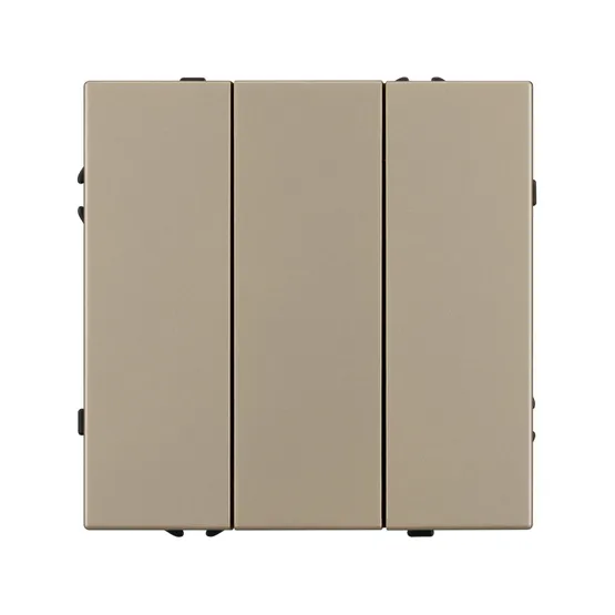 Фото #4 товара Механизм выключателя трехклавишный непроходной SWT-NOBE-MK03-SFPL-GD (230V, 10A) (Arlight, Золотой песок)