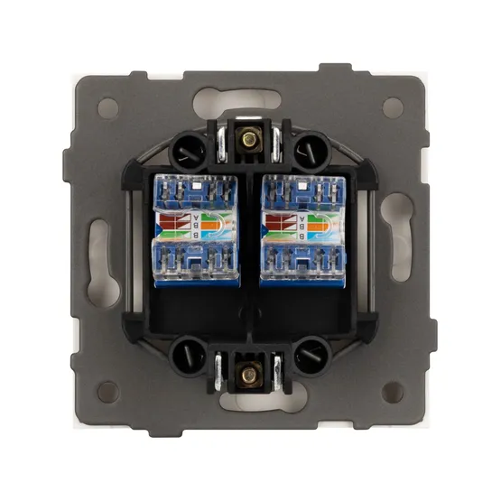 Фото #2 товара Механизм компьютерной розетки двойной SCT-TENDO-MPC2-SFPL-GD (RJ-45, CAT6) (Arlight, -)