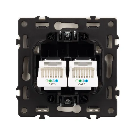 Фото #3 товара Механизм сдвоенной телефонной розетки SCT-NOBE-MTL2-SFPL-CA (RJ-11, 4C) (Arlight, Кашемир)