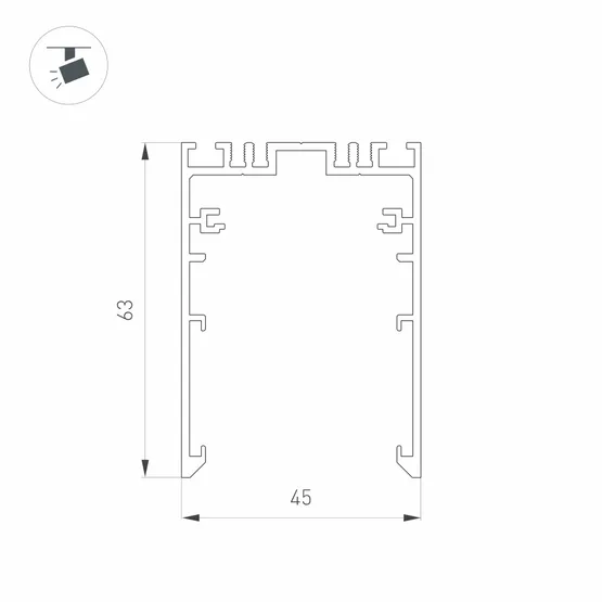 Фото #3 товара Трек MAG-TRACK-4563-2000 (BK, 5LN) (Arlight, IP20 Металл, 5 лет)
