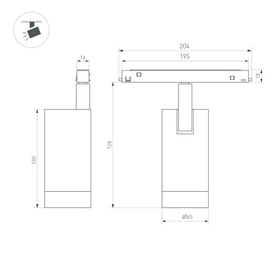 Фото #3 товара Светильник MAG-ORIENT-SPOT-R45-12W Warm3000 (BK, 36 deg, 48V) (Arlight, IP20 Металл, 5 лет)