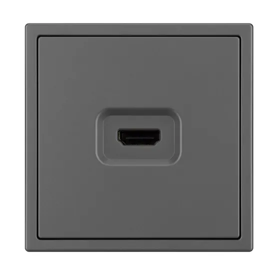 Фото #2 товара Механизм HDMI розетки SCT-NOBE-MHD1-SFPL-GR (Arlight, Серый базальт)