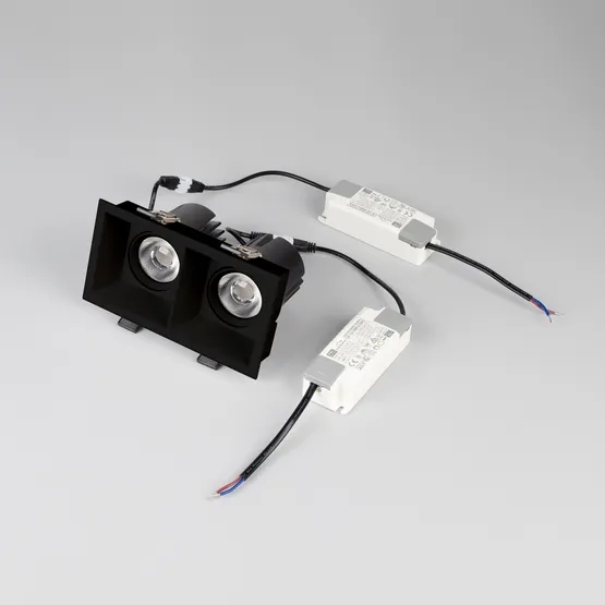 Фото #4 товара Светильник MS-FLOW-BUILT-S157x85-2x6W Warm3000 (BK, 55 deg, 230V) (Arlight, IP20 Металл, 5 лет)