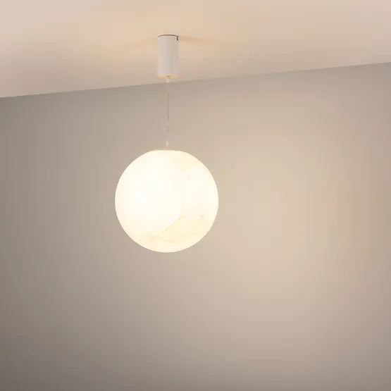 Фото #2 товара Светильник SP-SILKA-HANG-R300-7W Warm2700 (WH, 330 deg, 230V) (Arlight, IP20 Натуральный шелк, 3 года)