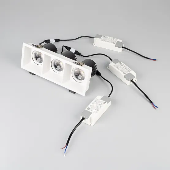 Фото #3 товара Светильник MS-FLOW-BUILT-S230x85-3x6W Warm3000 (WH, 55 deg, 230V) (Arlight, IP20 Металл, 5 лет)