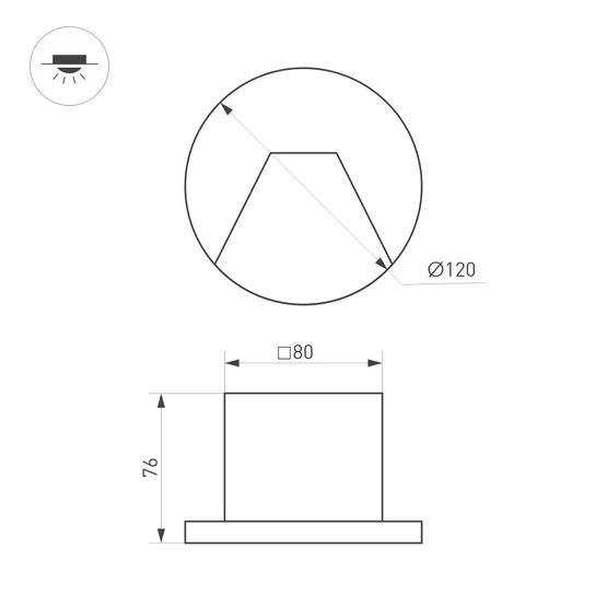 Фото #4 товара Светильник LT-TIE-R120-3W Warm3000 (WH, 75x30 deg, 230V) (Arlight, IP65 Бетон, 3 года)