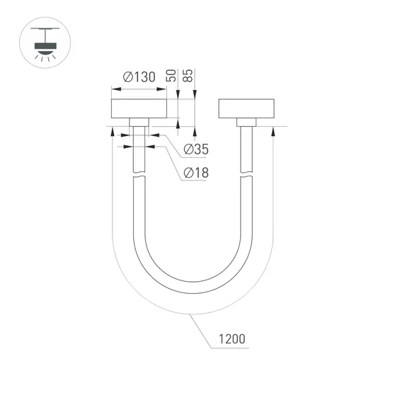 Фото #6 товара Светильник SP-TROPIC-SURFACE-R18-L1200-18W Warm3000 (BK, 360 deg, 230V) (Arlight, IP20 Пластик, 3 года)